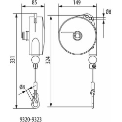 Spyruoklinis balansyras 2-4kg 2 m VB9321