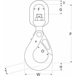 Pasukamas apsauginis kabliukas RSS G10, 8 mm 2646008