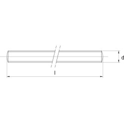 Srieginis strypas M10x1,50x3m, cinkuotas plienas 4,6, DIN 975, Kramp 97510463
