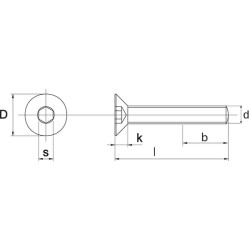 Įleidžiama galvute DIN7991 M10x40 cinkuotas plienas 10.9 Kramp 79911040