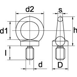 Akių varžtas M10, plienas A2 58010RVSP001