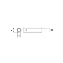 Sraigtas DIN915 M5x8 plienas 45H Kramp 91558B