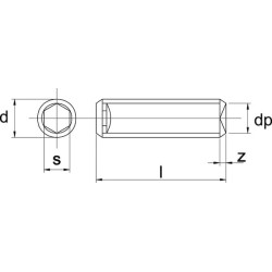 Sraigtas DIN916 M12x16 cinkuotas plienas 45H Kramp 9161216P025