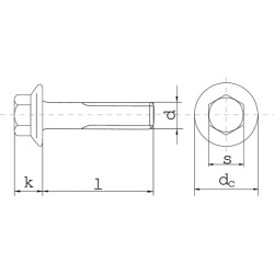 Cinkuotas flanšinis varžtas M8x30 830VT