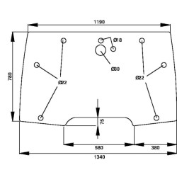 Case - IH CX100 255024A1 Pakreipiamas priekinis stiklas