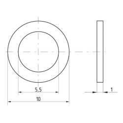 Poveržlė DIN125A M5 5,3x12x1mm 05020005