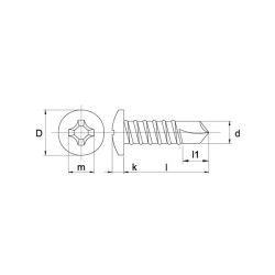 Savisriegis varžtas 4,2x19 mm PH2 plokščia galvute, DIN 7504 Kramp 7504N4219P200