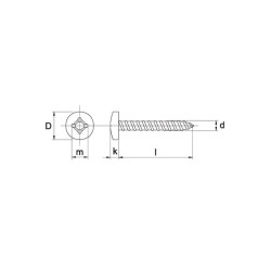 Savisriegis varžtas 5,5x19 mm PZ3 plokščia galvute, DIN 7981C Kramp 7981C5519P200