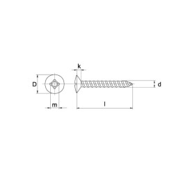 Savisriegis varžtas 4,2x25 mm PZ2 įleidžiama galvute, DIN 7983C Kramp 7983C4225P200