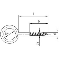 Sraigtas su kilpele 5x40 mm apvali galvute, nerūdijantis plienas A2 SG4005RVS