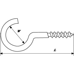 Įsukamas kabliukas 4,4x80 mm apvalia galvute, Kramp SH080E