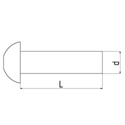 Plieninė kniedė apvalia galvute, 8,0 x 40 mm 3755804012