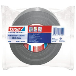 Juosta, audinio, standartinė, su PE danga, pilka, 50 m x 50 mm, TesaBAND® T046880003100