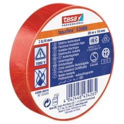 Izoliacinė juosta, raudona, 20 m x 19 mm TesaFLEX® T539880001600