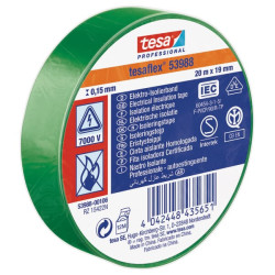 Izoliacinė juosta, žalia, 20 m x 19 mm TesaFLEX® T539880010600