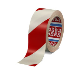 Juosta, įspėjamoji, grindų žymėjimo, raudona/balta, 33 m x 50 mm Tesa® T607600008815