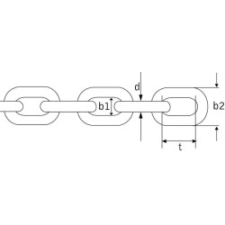 Grandinė Ø7 mm x 22 mm juoda Kramp SK07B