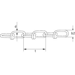 Grandinė Ø1,8 mm x 26,5 mm Ritinėlis: 54 m, cinkuota Kramp VK18P054