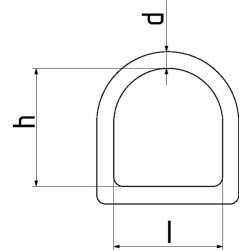 Suvirintas D formos žiedas 5 mm GDR052E