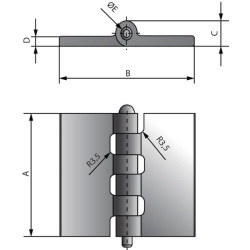 Suvirinimo vyris 40x40x6x8mm HS300604
