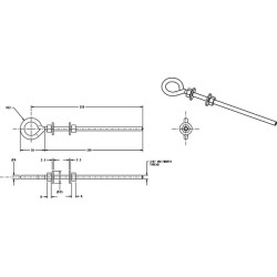 BZP suvirintas kilpinis varžtas, 254x8 mm TO4260