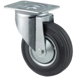 Pasukamas ratukas, guminis ratas: Ø160x40mm, plokštelės tvirtinimas: 137x105mm. Apkrova: 135kg, Tente 3470DVR160P63.