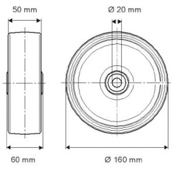 Ratas 160 mm IEP160502060