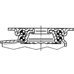 Pasukamas ratukas, guminis ratas: Ø75x25mm, plokštelės tvirtinimas: 60x60mm. Apkrova: 75kg, Tente 2470PJP075P40.