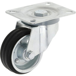 Pasukamas ratukas, guminis ratas: Ø80x30mm, plokštelės tvirtinimas: 100x80mm. Apkrova: 75kg, Ro-Carr WH508180.