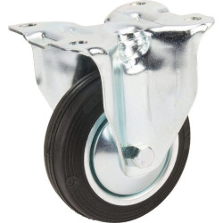 Standus ratukas, guminis ratas: Ø125x37mm, plokštelės tvirtinimas: 103x85mm. Apkrova: 100kg, Tente 3478DVJ125P62.