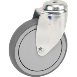 Pasukamas ratukas, guminis ratas: Ø150x32mm, viena varžto skylė, apkrova: 100kg, Tente 2470PJP150P3011