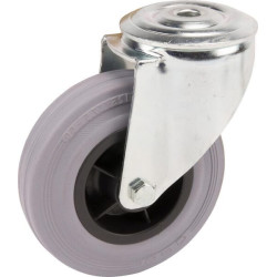Pasukamas ratukas, guminis ratas: Ø125x37mm, viena varžto skylė, apkrova: 100kg, Tente 3470PIR125P3013