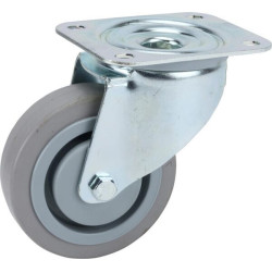 Pasukamas ratukas, guminis ratas: Ø100x34mm, plokštelės tvirtinimas: 105x85mm. Apkrova: 160kg, Tente 3470UFP100P62.