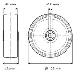 Ratas 125 mm UFP125400845