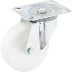 Pasukamas ratukas, poliamidinis ratas: Ø100x35mm, plokštelės tvirtinimas: 100x80mm. Apkrova: 90kg, Ro-Carr WH550100.
