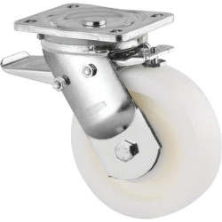 Pasukamas ratukas, poliamidinis ratas: Ø125x50mm, su stabdžiu, plokštelės tvirtinimas: 135x110mm, apkrova: 700kg, Tente 9682TOP1