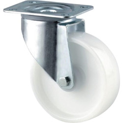 Pasukamas ratukas, poliamidinis ratas: Ø125x40mm, plokštelės tvirtinimas: 105x85mm. Apkrova: 250kg, Tente 3470UOJ125P62.
