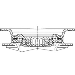 Pasukamas ratukas, poliamidinis ratas: Ø100x36mm, su stabdžiu, plokštelės tvirtinimas: 105x85mm. Apkrova: 200kg, Tente 3477UOJ10