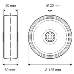 Ratas 125 mm FTP1250502060