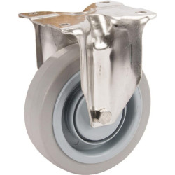 Standus ratukas, guminis ratas: Ø100x34mm, nerūdijančio plieno plokštės tvirtinimas: 100x85mm, apkrova: 160kg, Tente 8478UFC100P