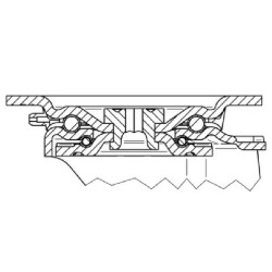 Pasukamas ratukas, poliuretano ratas: Ø200x50mm, su stabdžiu, plokštelės tvirtinimas: 137x105mm. Apkrova: 800kg, Tente 4687ITP20