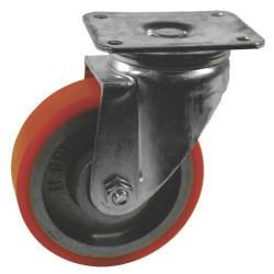 Pasukamas ratukas, poliuretano ratas: Ø200x50mm, plokštelės tvirtinimas: 140x110mm. Apkrova: 830kg, Ro-Carr WH700200.
