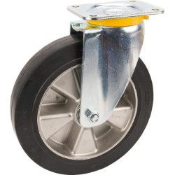 Pasukamas ratukas, guminis ratas: Ø250x50mm, plokštelės tvirtinimas: 137x105mm. Apkrova: 500kg, Tente 4680IEP250P63.
