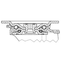 Pasukamas ratukas, guminis ratas: Ø250x50mm, plokštelės tvirtinimas: 137x105mm. Apkrova: 500kg, Tente 4680IEP250P63.