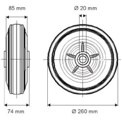 Ratas 260 mm PQR2608520