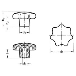 Žvaigždės formos galvutė M 6x32mm 63360632