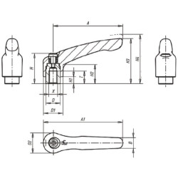 Užspaudimo svirtis GR.2 M8 pakreipimas K01222081
