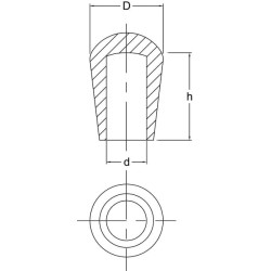 Kūginis baldų dangtelis 3/8" (9,5) KS50978