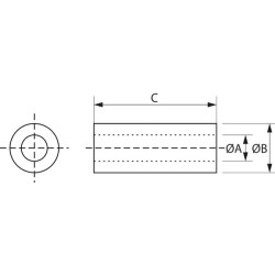 Nailoninė tarpinė įvorė 10,3x15x7,5 KS005629000002