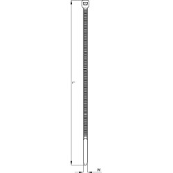Kabelinė raištelis 2,5x100 mm, juodas, 100 vnt. TRB25100BLA